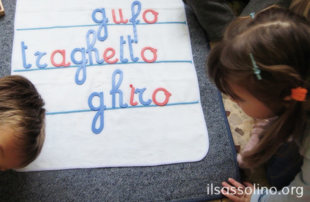 Esercizi di scrittura con l'alfabeto mobile